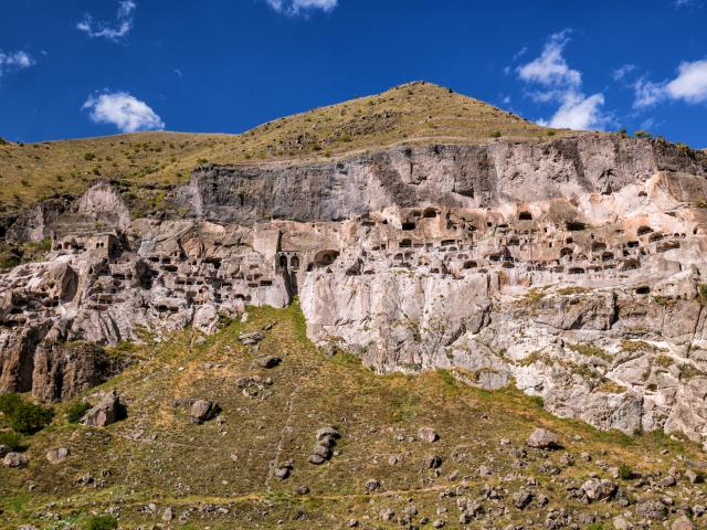 Find ancient frescos in a cave town
