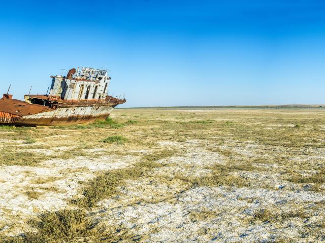 Visit the desert town of Moynak