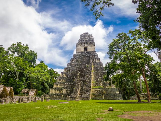 Watch sunrise over Tikal ruins