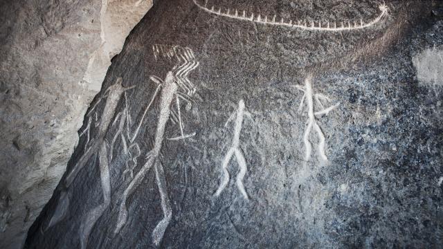 See mud volcanoes and cave paintings