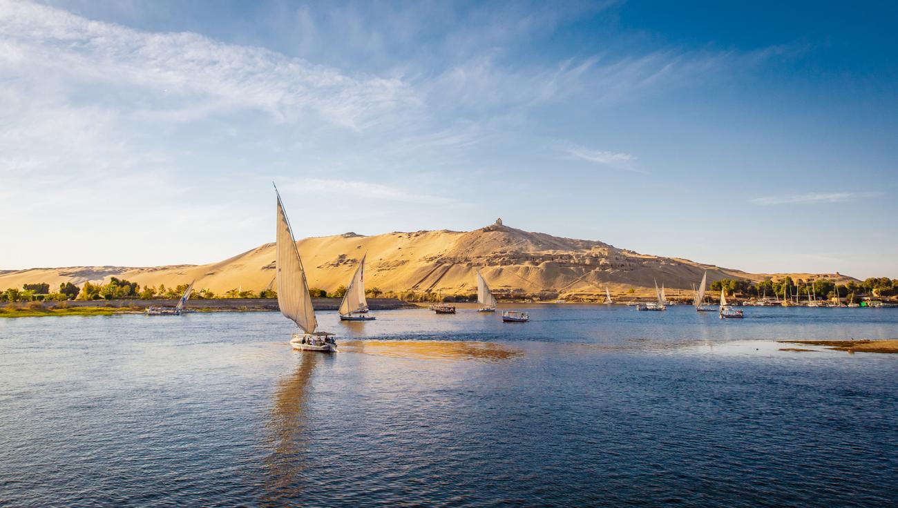 Boats on the Nile in Eygpt