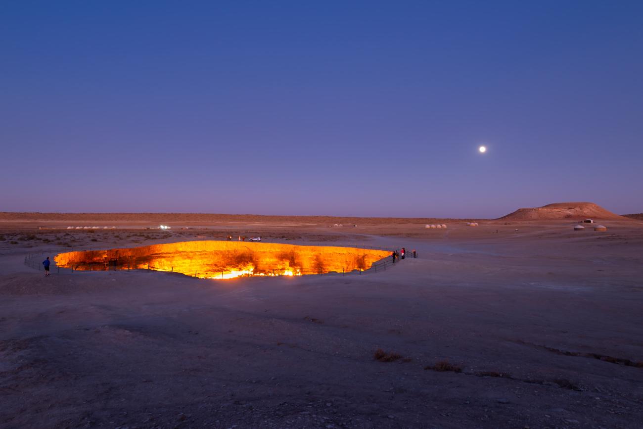 Darvaza Gas Crater in Karakorum Desert, Turkmenistan